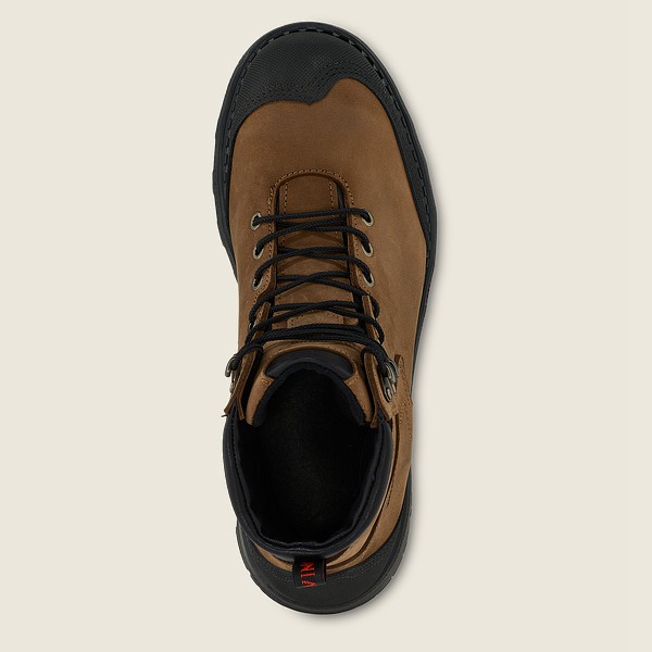 Botas de Seguridad Red Wing Hombre Marrom/Negros - Burnside - 6-Inch Waterproof Toe - 239-QEHKZJ